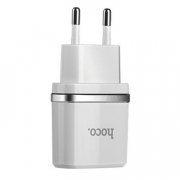 Сетевое зарядное устройство Hoco C12 2 USB-Apple Lightning 2,4A (белый)