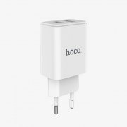 Сетевое зарядное устройство HOCO C62A Victoria 2A 2USB с кабелем micro-USB (белое)
