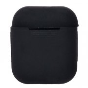 Чехол силиконовый, тонкий для кейса Apple AirPods (черный) — 1
