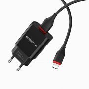 Превью Сетевое зарядное устройство Borofone BA20A Sharp USB с кабелем для Apple Lightning (черное) &mdash; 4