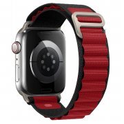 Ремешок ApW27 Alpine Loop для Apple Watch 49 mm текстиль (черно-красный)