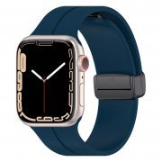 Ремешок - ApW29 для Apple Watch 42 mm силикон на магните (темно-синий)