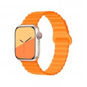 Ремешок - ApW32 для Apple Watch 44 mm силикон на магните (оранжевый)