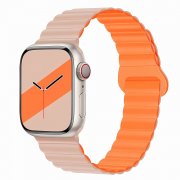 Ремешок - ApW32 для Apple Watch 45 mm силикон на магните (розово-оранжевый) — 1