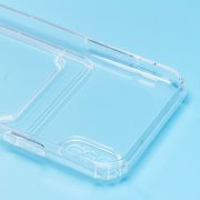 Чехол-накладка - SC276 с картхолдером для Apple iPhone Xs (прозрачная) — 2