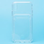 Чехол-накладка - SC276 с картхолдером для Apple iPhone Xs (прозрачная) — 1