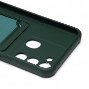 Чехол-накладка - SC304 с картхолдером для Tecno Spark 8c (темно-зеленая) (рисунок) — 2
