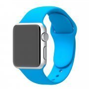Ремешок - ApW Sport Band Apple Watch 44 mm силикон на кнопке (S) (небесно-голубой)
