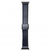 Ремешок - ApW38 Square buckle Apple Watch 49 mm экокожа (темно-синий) — 1
