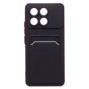 Чехол-накладка - SC337 с картхолдером для Xiaomi Poco F6 Pro (233660) (черная) — 1