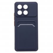 Чехол-накладка - SC337 с картхолдером для Xiaomi Poco F6 Pro (233661) (темно-синяя) — 1