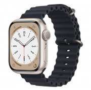 Ремешок - ApW26 Ocean Band для Apple Watch 49 mm Watch 42 mm силикон (черный)