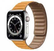 Ремешок - ApW31 для Apple Watch 45 mm экокожа на магните (оранжевый)