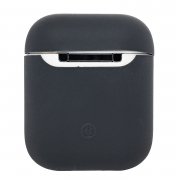 Чехол Soft touch для кейса Apple AirPods (серый) — 3