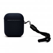 Чехол для кейса Apple AirPods 2 экокожа (темно-синий)