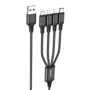 Кабель Hoco X76 (USB - Multi connector 4in1) 100см (черный) — 1