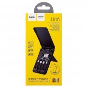 Кабель Hoco U86 (USB - Multi connector) 25см 3A (черный) — 2