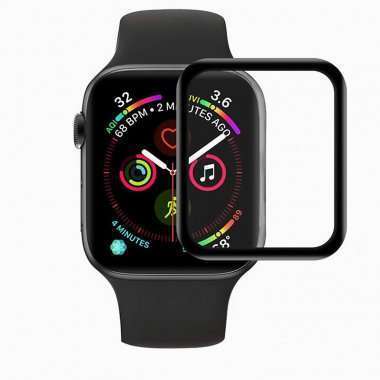 Защитное стекло для Apple Watch 40 мм матовое (полное покрытие) (черное) — 1