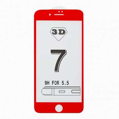Защитное стекло для Apple iPhone 7 Plus (полное покрытие) (красное) — 1
