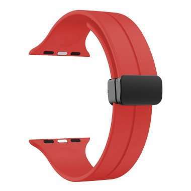 Ремешок - ApW29 для Apple Watch 44 mm силикон на магните (красный) — 5