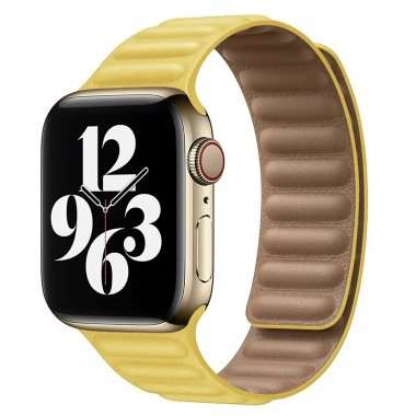 Ремешок для Apple Watch 42 mm экокожа на магните (желтый) — 1