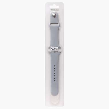 Ремешок - ApW Sport Band для Apple Watch 45 mm силикон на кнопке (S) (серый) — 2