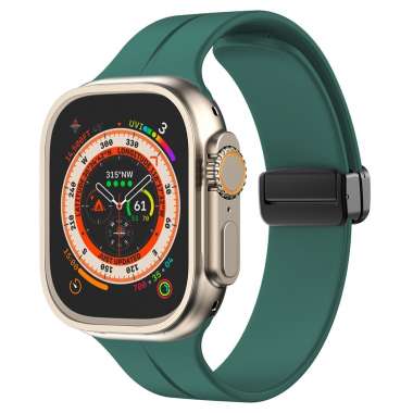 Ремешок - ApW29 для Apple Watch 44 mm силикон на магните (сосновый зеленый) — 1