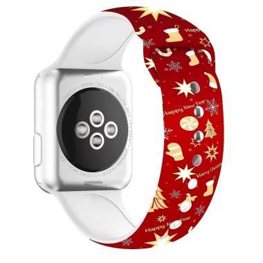 Ремешок ApW16 для Apple Watch 44 mm Watch 42 mm силикон на кнопке (005) (красный) — 2