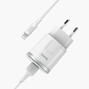 Сетевое зарядное устройство Hoco C37A для Apple (USB - Lightning) (белый) — 9