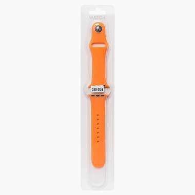 Ремешок - ApW Sport Band для Apple Watch 40 mm силикон на кнопке (S) (светло-оранжевый) — 1