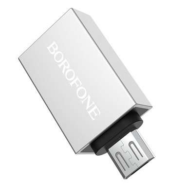 Адаптер OTG Borofone BV2 (MicroUSB - USB) (серебристый) — 7