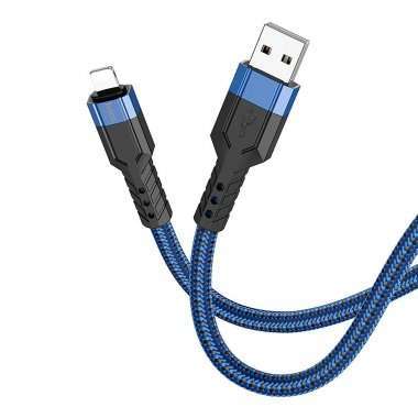 Кабель Hoco U110 для Apple (USB - lightning) (синий) — 5