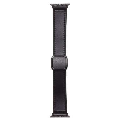 Ремешок - ApW38 Square buckle Apple Watch 40 mm экокожа (черный) — 1