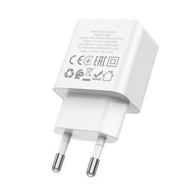 Сетевое зарядное устройство для Apple Hoco C106A Leisure (USB - Lightning) (белое) — 12