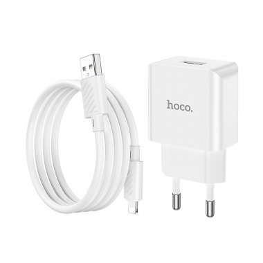 Сетевое зарядное устройство для Apple Hoco C106A Leisure (USB - Lightning) (белое) — 9