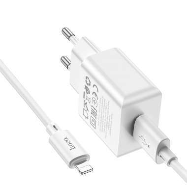 Сетевое зарядное устройство для Apple Hoco C106A Leisure (USB - Lightning) (белое) — 2