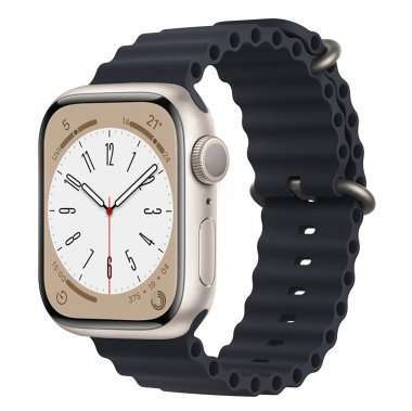 Ремешок - ApW26 Ocean Band для Apple Watch 49 mm Watch 42 mm силикон (черный) — 1