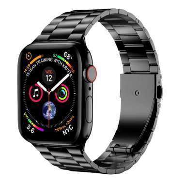 Ремешок - ApW36 для Apple Watch 41 mm металл блочный на застежке (черный) — 1