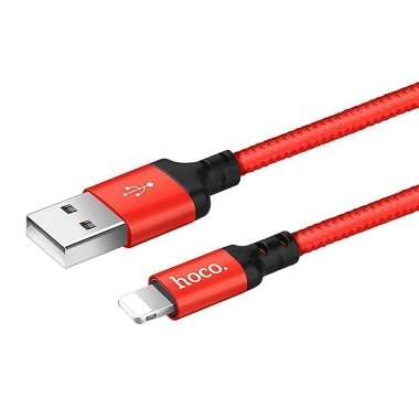 Кабель Hoco X14 (USB - lightning) 200см (черно-красный) — 5