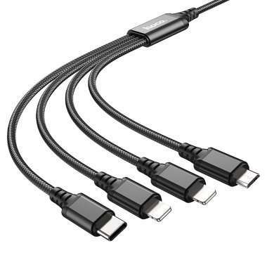 Кабель Hoco X76 (USB - Multi connector 4in1) 100см (черный) — 5