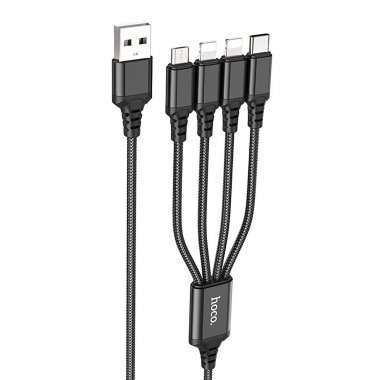 Кабель Hoco X76 (USB - Multi connector 4in1) 100см (черный) — 1