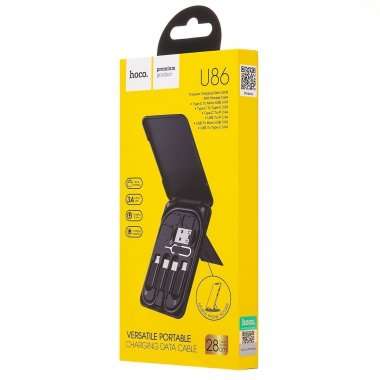 Кабель Hoco U86 (USB - Multi connector) 25см 3A (черный) — 7