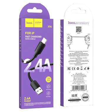 Кабель Hoco X96 (USB - lightning) 25см 2.4A (черный) — 4